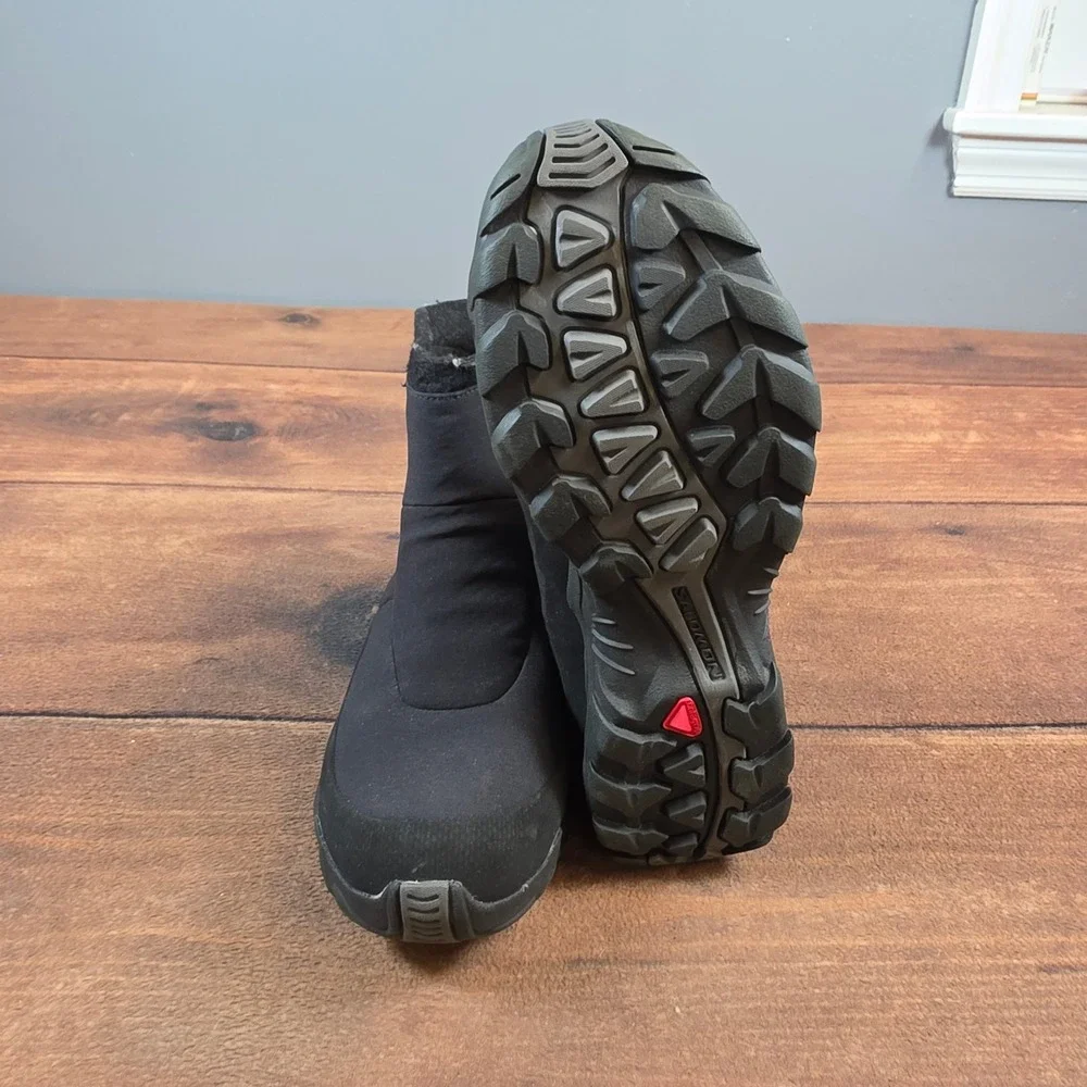 Salomon Tactile 2 TS WP Winter Boots Mens 7 Black Thinsulate Waterproof Zip